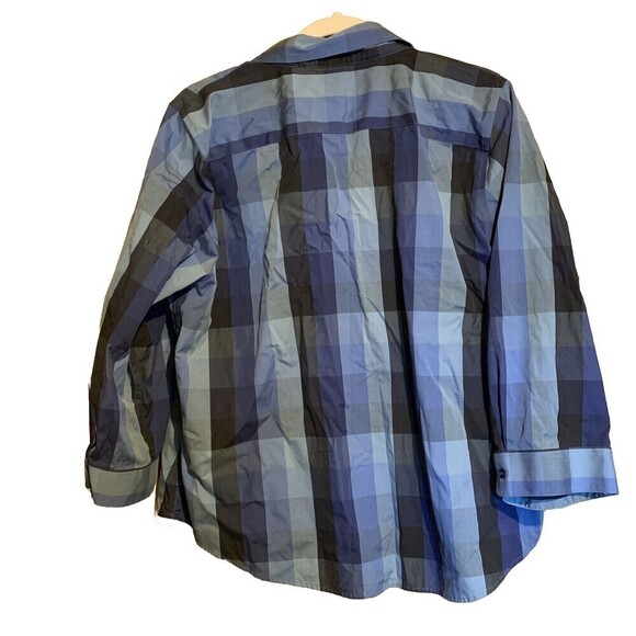 Coldwater Creek Womens Plus Size 18 Blue Plaid Button Up Shirt Blouse - Picture 4 of 6